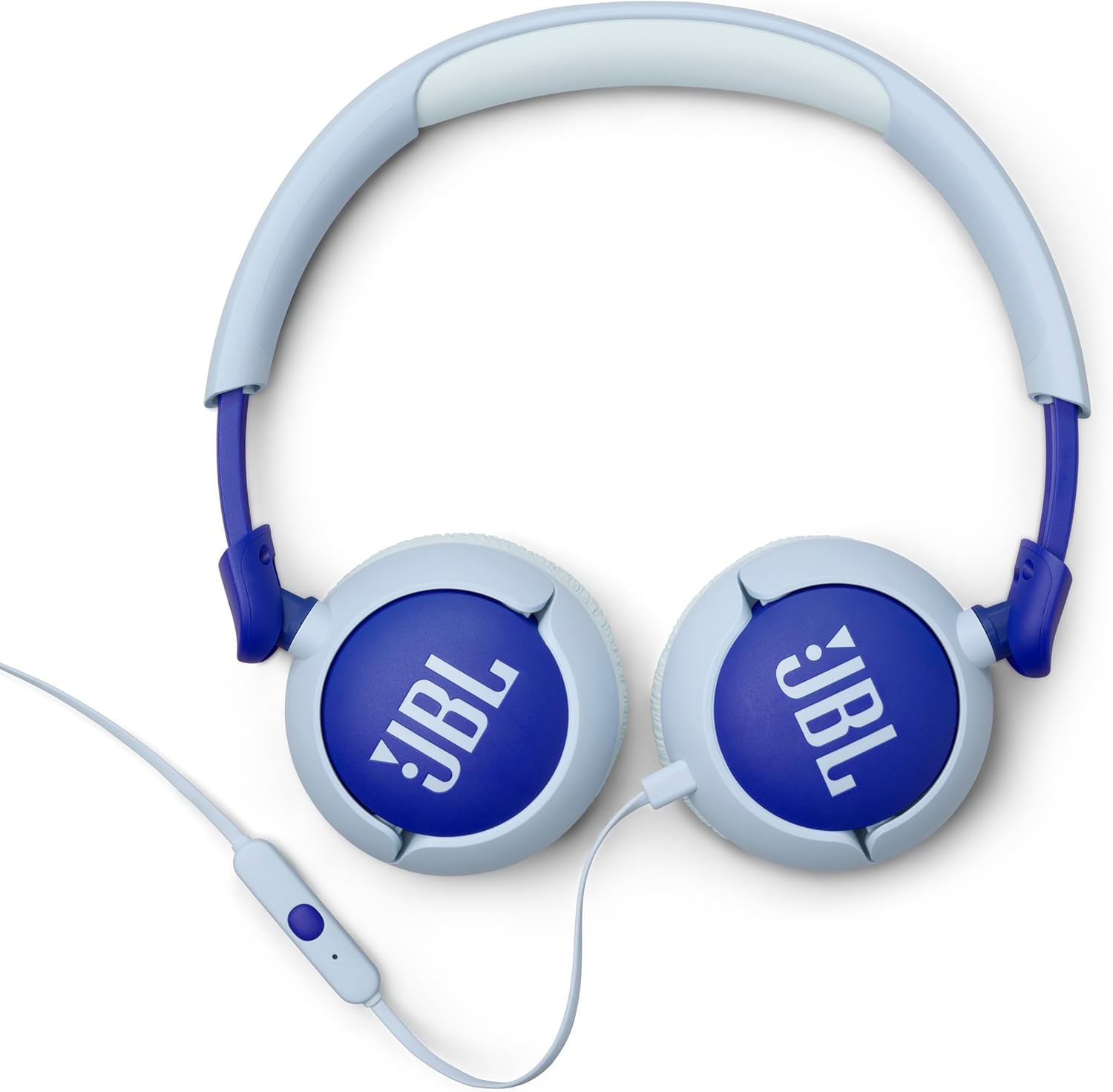 image:imageJBL Junior 320 Kids Headphones Wired VolumeLimited Blue Designed For School And Travel With BuiltIn Mic Foldable Design 35Mm Jack Comfortable Fit And Customizable StickersBlue