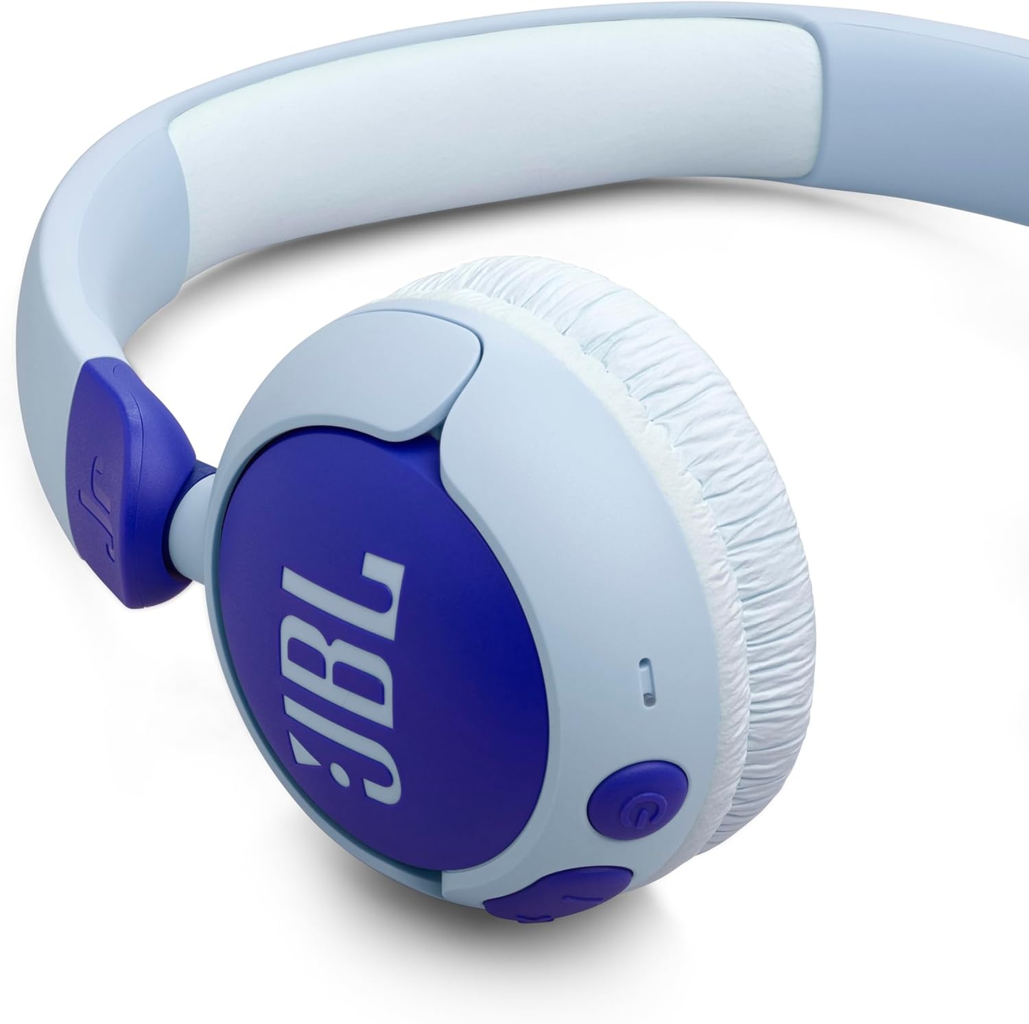 image:imageJBL Junior 320BT OnEar Kids Headphones Blue JBL Safe Sound 85dB Parental Control with Customizable Volume Playtime Easy monitoring Builtin mic 50hour battery lifeBlue