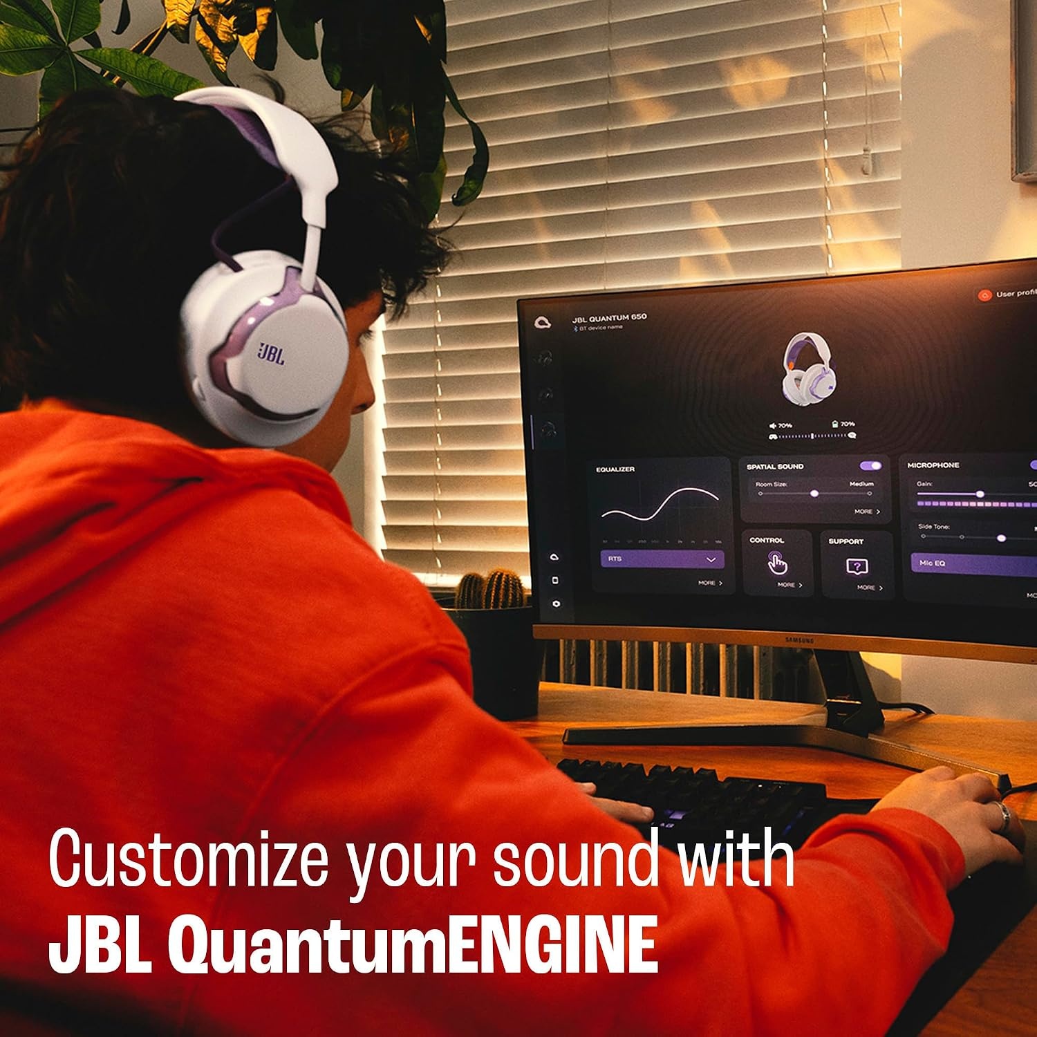 image:imageJBL Quantum 650X Wireless multiplatform Gaming Headset Customizable Through JBL QuantumENGINE 50mm Carbon Dynamic Drivers Spatial Sound Dual Wireless Connection Replaceable Components Black
