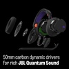 JBL Quantum 650X – Wireless multiplatform Gaming Headset Customizable Through JBL QuantumENGINE, 50mm Carbon Dynamic Drivers, Spatial Sound, Dual Wireless Connection, Replaceable Components (Black)